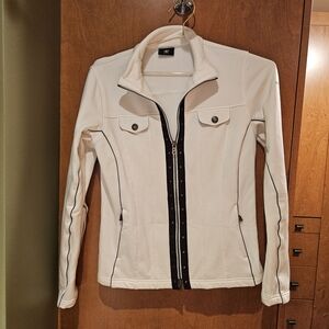 Women's White Jacket with Black Accents